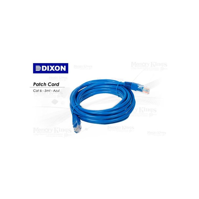 CABLE RED PATCH CORD DIXON 5mt cat-6 Azul