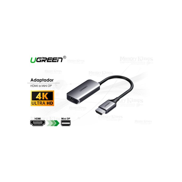 ADAPTADOR HDMi a mini DP UGREEN CM239 4K|2K 30Hz