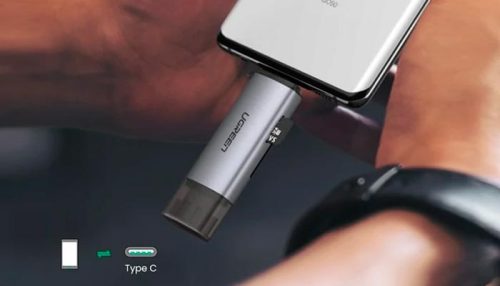 LECTOR GRABADOR MEMORY CARD UGREEN CM185 2-in-1 USB3.0 Y USB-C