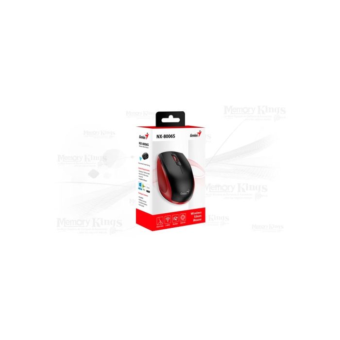 MOUSE GENIUS NX-8006S WIRELESS BLUEEYE SILENT RED