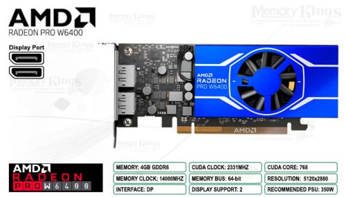 RADEON PRO W6400 4GB 64 bit GDDR6