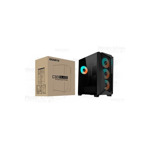 CASE Mid Tower GIGABYTE C301G GLASS ARGB BLACK