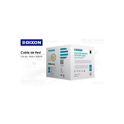CABLE RED CAT-6A 305mts DIXON 9061 100% Cobre