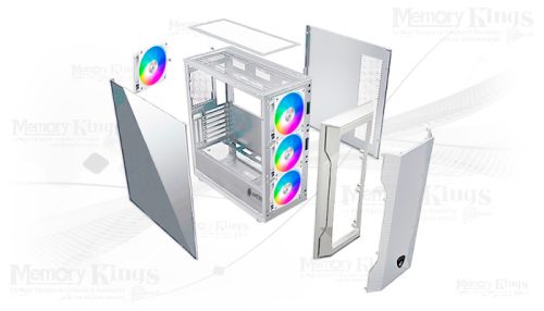 CASE Mid Tower ANTRYX FX710 ARGB 4FAN USB-C WHITE