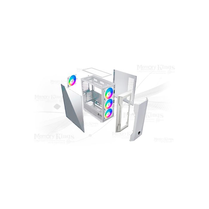 CASE Mid Tower ANTRYX FX710 ARGB 4FAN USB-C WHITE