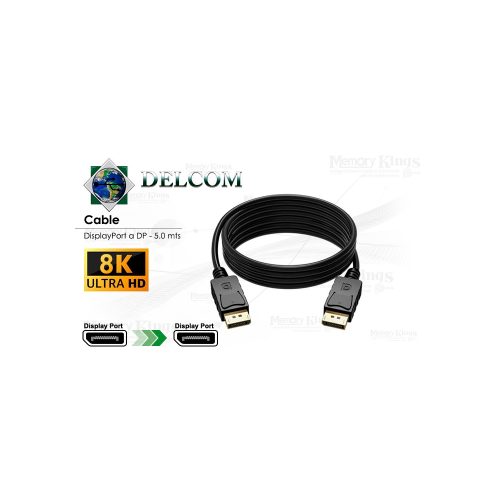 CABLE DisplayPort a DisplayPort 5.0mts DELCOM 8k