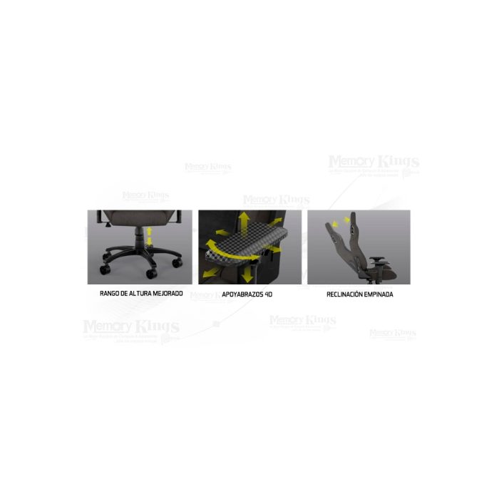 SILLA Gaming CORSAIR T3 RUSH TELA GREY CARBON