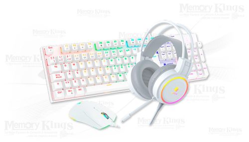 TECLADO+MOUSE +AURICULAR Gaming ANTRYX GC-3100 X3 MECANICO SW RED RGB WHITE