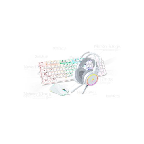 TECLADO+MOUSE +AURICULAR Gaming ANTRYX GC-3100 X3 MECANICO SW RED RGB WHITE