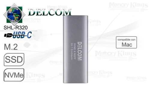 CASE USB-C Y USB3.0 a SSD NVME M.2 DELCOM