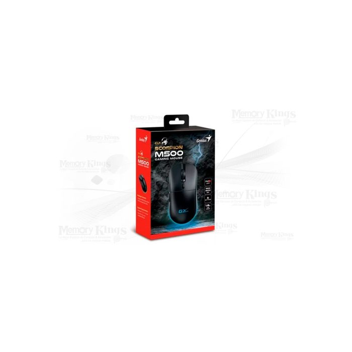 Mouse Genius GX Scorpion M500 RGB Black 3600 DPI, 6 Botones, Conectividad USB, Ergonomía Ideal