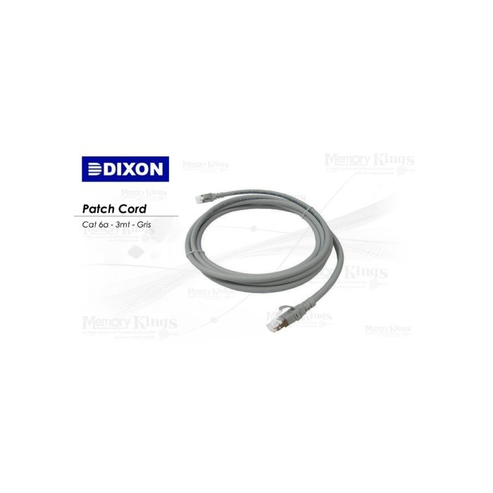 CABLE RED PATCH CORD DIXON 3mt cat-6A Gris