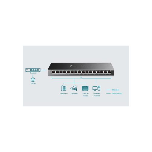 SWITCH GbE 16pt TP-LINK TL-SG2016P 8pt-PoE+