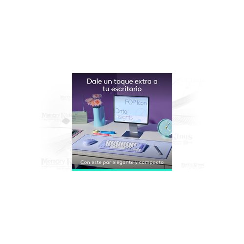 TECLADO+MOUSE LOGITECH POP ICON BLUETOOTH PURPLE