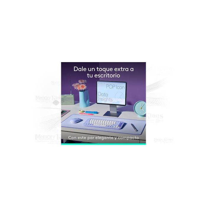 TECLADO+MOUSE LOGITECH POP ICON BLUETOOTH PURPLE