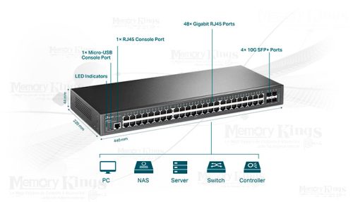 SWITCH GbE 48pt TP-LINK SG3452X 4-SFP admin. L2+