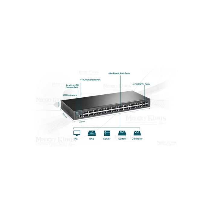 SWITCH GbE 48pt TP-LINK SG3452X 4-SFP admin. L2+