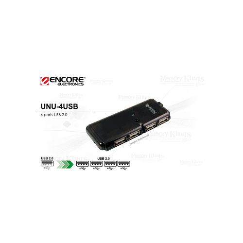 HUB USB 4pt ENCORE ENU-4USB Black