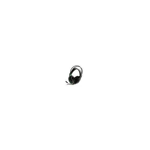 Auriculares para juegos con cable Xtech XTH-560 Insolense - Negro, detalles en verde - Conexión: 3,5 mm (TRRS) Incluye un adaptador divisor hembra de 3,5 mm a enchufes duales de 3,5 mm (TRS)