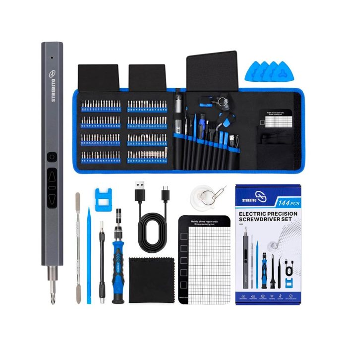 STREBITO 144-in-1 Electric Screwdriver Kit / Mini-destornillador electrico de precision