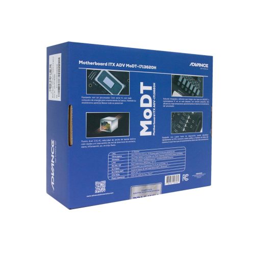 Motherboard ADVANCE MoDT, incorpora procesador Core i7-13620H 2.40/4.90GHz, HDMI(2)/DP/VGA
