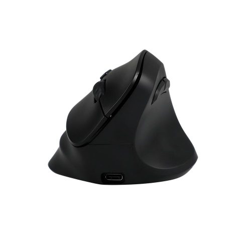 Mouse Teros TE-5169N, Inalámbrico Doble Modo: 2.4G+Bluetooth, 2400 DPI, Vertical, Negro