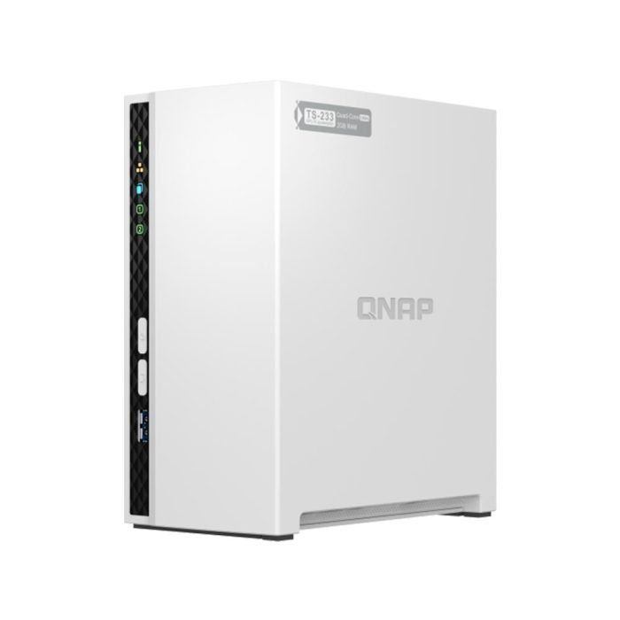 Servidor NAS QNAP TS-233, ARM Cortex A55 4C/2GHz, 2GB RAM(On-Board), Bahias: 2 x 3.5" SATA