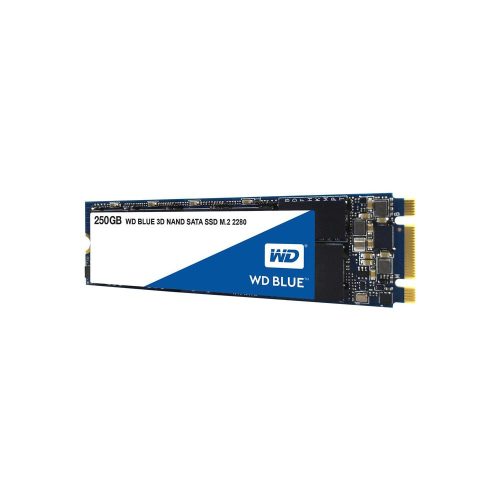 Unidad en estado solido Western Digital Blue, 250GB, M.2 2280, SATA 6.0 Gbps, 3D NAND.