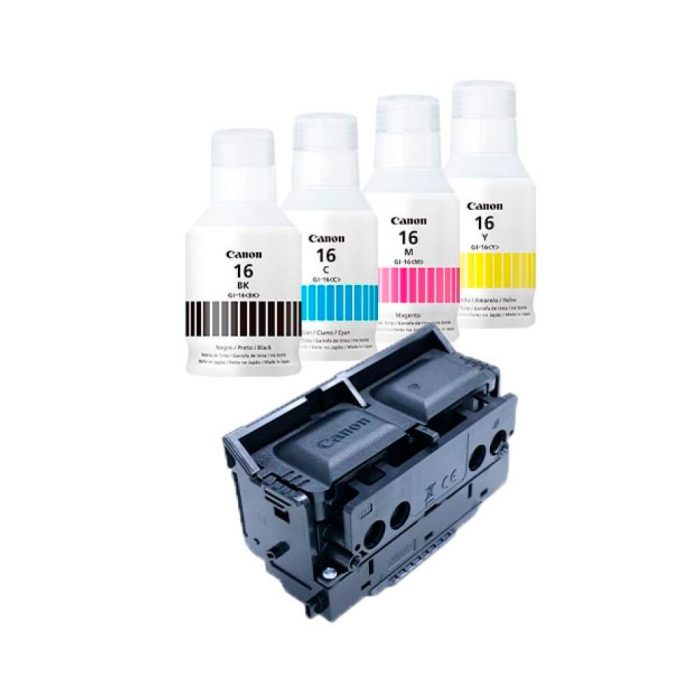 Kit de cartuchos Canon GI-16 BK,C,M,Y + Cabezal PH-S