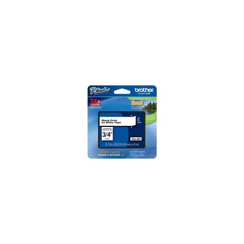 P-touch TZE241 Cinta para etiquetas - 17.78mm Ancho - Rectángulo - Blanco - 1 Solamente - Resistente a grasa, Resistente al Sucio, Resistente a la temperatura
