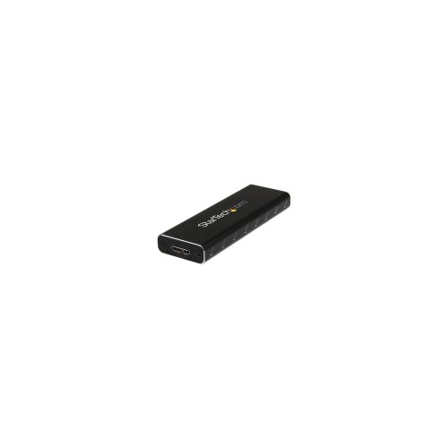 StarTech.com Carcasa de unidad SATA/600, M.2 - USB 3.0 Micro-B Interfaz de host - Soporte UASP Externo - Negro - Conforme con normas TAA - 1 x SSD admitido - 1 x Bahía Total - Aluminio