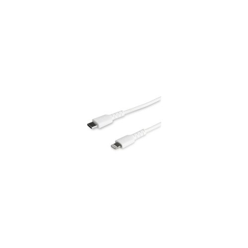 StarTech.com 1m Lightning/USB-C Cable de transferencia de datos - 1 Solamente - Cable for iPad, iPhone, iPad Air, iPad mini, Cargador, Adaptador de alimentación - 480Mbit/s - MFI - Apantallado - Níquel Conector chapado - 22/32 AWG - Blanco