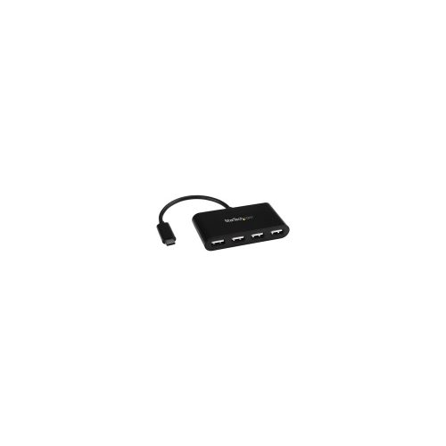 StarTech.com Concentrador USB - USB Tipo C - Externo - Negro - 4 Total USB Port(s) - 4 USB 2.0 Port(s) - Mac, PC, Linux