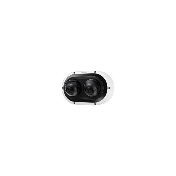 Cámara de red Wisenet PNM-7082RVD 2Megapíxel Exterior Full HD - Color - Cúpula - Blanco - 25m Infrarrojos Visión Nocturna - MJPEG, H.265, H.264 - 1920 x 1080 - 3mm- 6mm Varifocal Lentes - 2x Óptico - 30fps - CMOS - Montaje colgante, Cuello de cisne, Montura para parapeto, Montaje colgante, Soporte de Pared, Montaje en esquina, Montable en poste, Caja de montaje - IK10 - IP66, IP67 - Resistente al Vandalismo