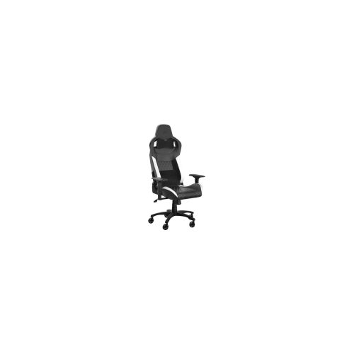 Sillón de Juego Corsair T1 Race - Cuero PVC, Nilón, Espuma de memoria - Blanco, Negro