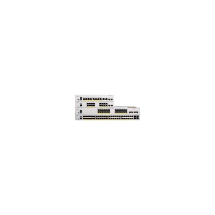 Cisco Catalyst 1000 C1000-24P 24 Puertos Gestionable Conmutador Ethernet - Gigabit Ethernet, Ethernet de 10 gigabits - 10/100/1000Base-T, 10GBase-X - 2 Capa compatible - Modular - Par trenzado, Fibra Óptica - Montable en bastidor