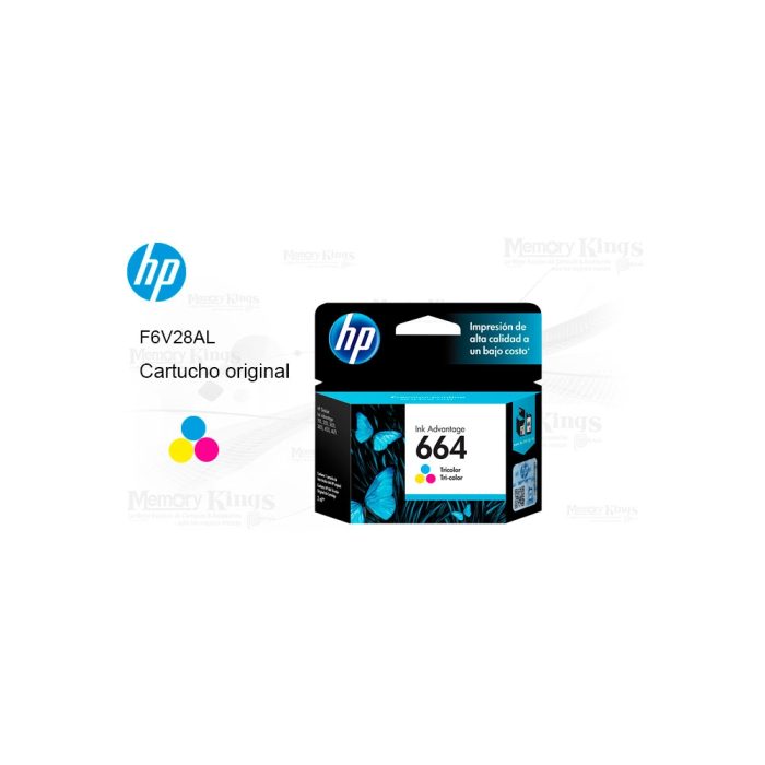 Cartucho de Tinta HP 664 Tricolor Original 100pag.