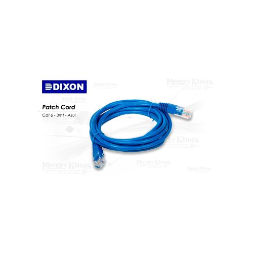 CABLE RED PATCH CORD DIXON 3mt cat-6 Azul