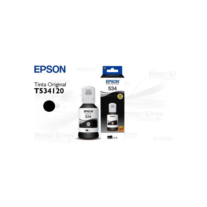 Botella de tinta EPSON T534120-AL, color negro, contenido 120ml.