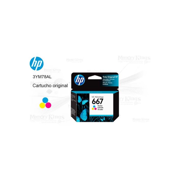Cartucho de Tinta HP 667 Tricolor Original 100pag.