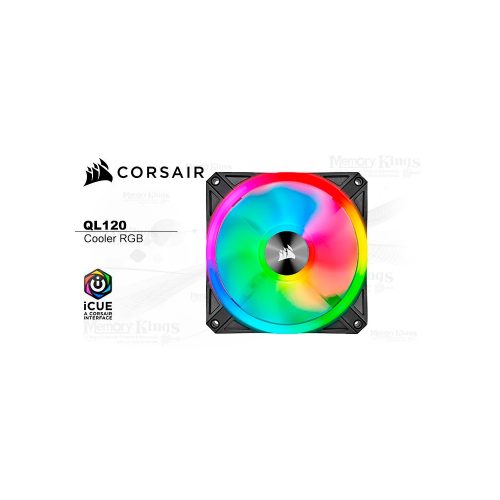 COOLER CASE 120MM CORSAIR QL120 RGB BLACK