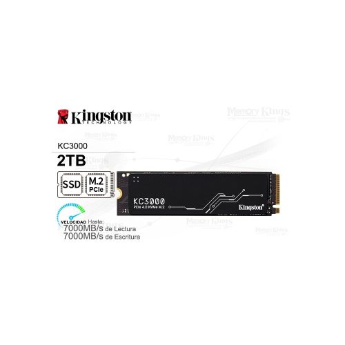 Unidad en estado solido Kingston KC3000, 2048GB, M.2 2280 PCIe Gen 4.0 NVMe