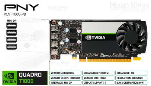 NVIDIA QUADRO T1000 4GB 128bit PNY