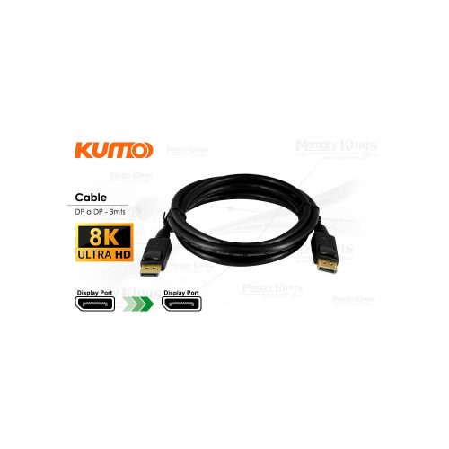 CABLE DisplayPort a DisplayPort 3mts KUMO 8k