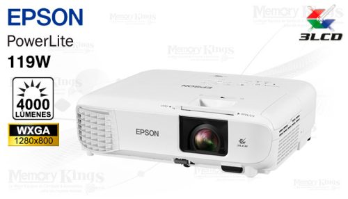 PROYECTOR EPSON PowerLite 119W 4000L WXGA RED