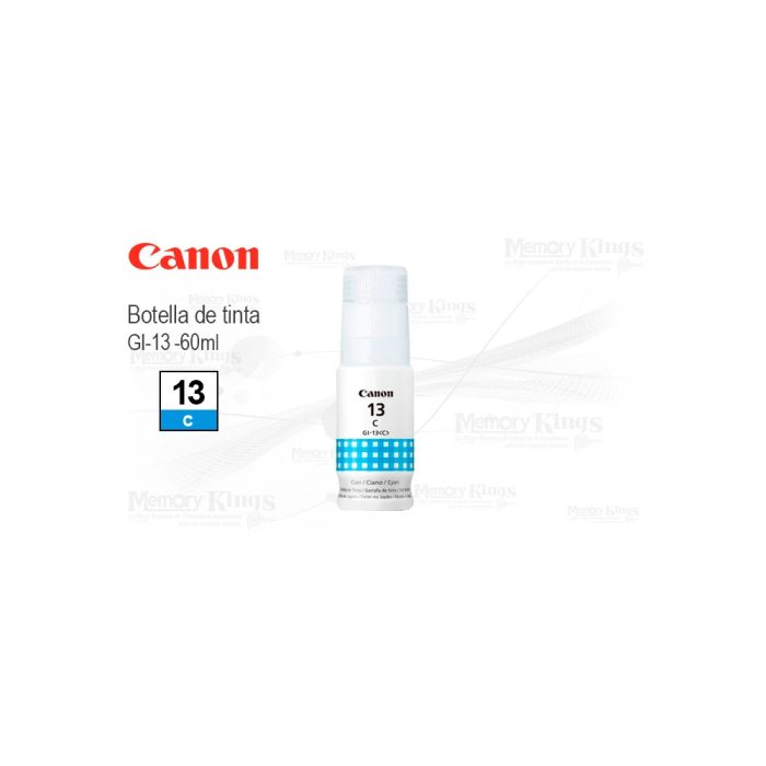 Botella de tinta Canon GI-13, color cian, 70 ml - Ideal para impresiones vibrantes y duraderas