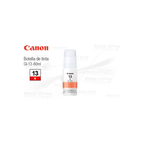 Botella de tinta Canon GI-13 / Color Rojo / 70ml