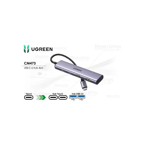 HUB USB-C UGREEN CM473 4pt-USB 3.0 | 2pt-USB-C