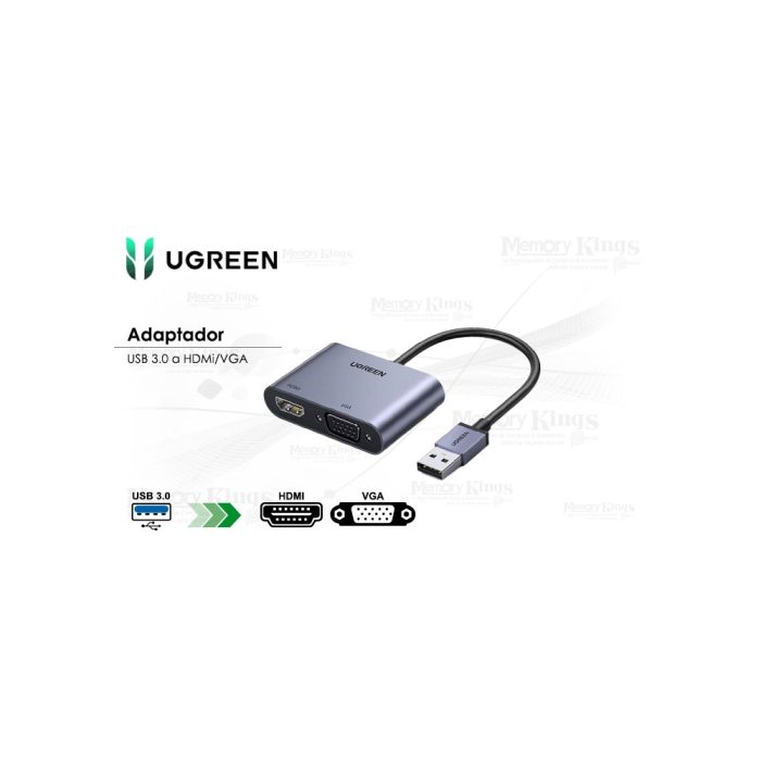 ADAPTADOR USB3.0 a HDMi|VGA UGREEN CM449