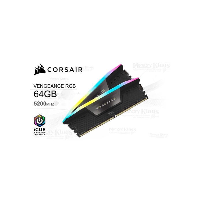 MEMORIA DDR5 64GB 5200 CL40 CORSAIR VENGEANCE RGB BLACK (2x32GB)